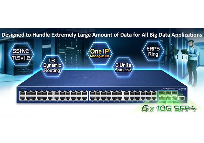 Foto SGS-6310-48T6X | Switch gestionado apilable L3 de 48 puertos 10/100/1000T y 6 puertos 10G SFP+